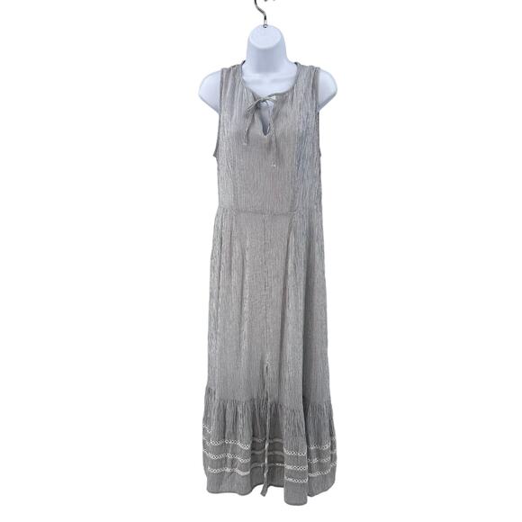 Caslon Dresses & Skirts - Caslon Dress White Striped Sleeveless Tank Dress WMNS S Coastal Casual Boho